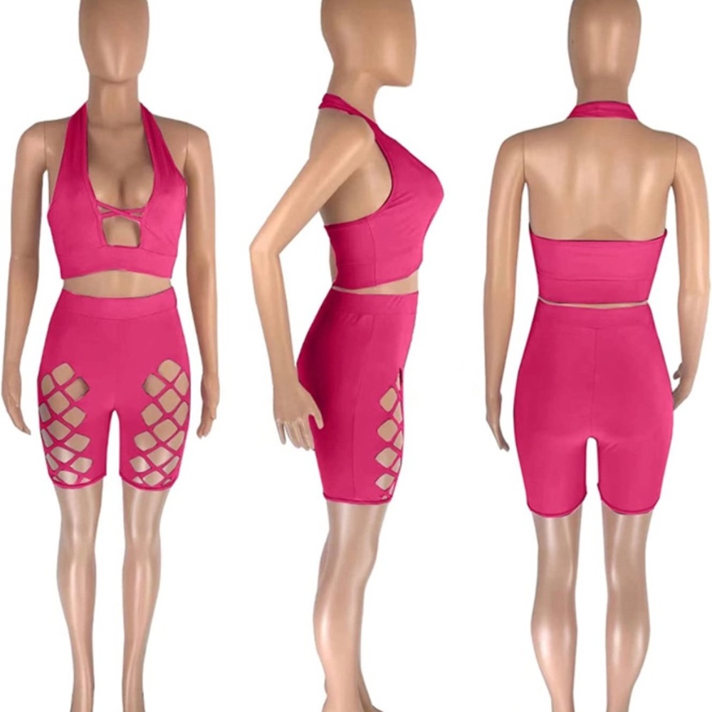 Red 2 piece short set